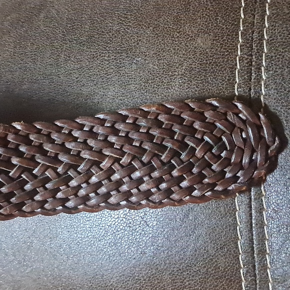 Harold's Women Wide Braided Brown Leather Belt Country Western Boho Size S - Picture 7 of 9